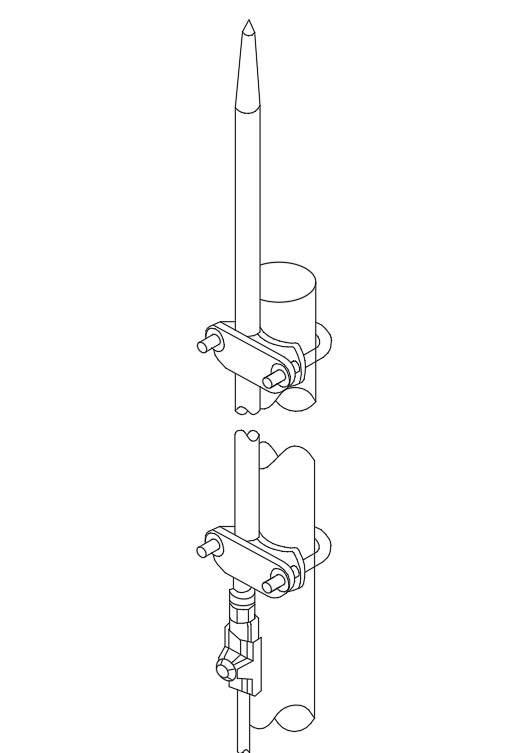 Pararrayo Franklin punta simple